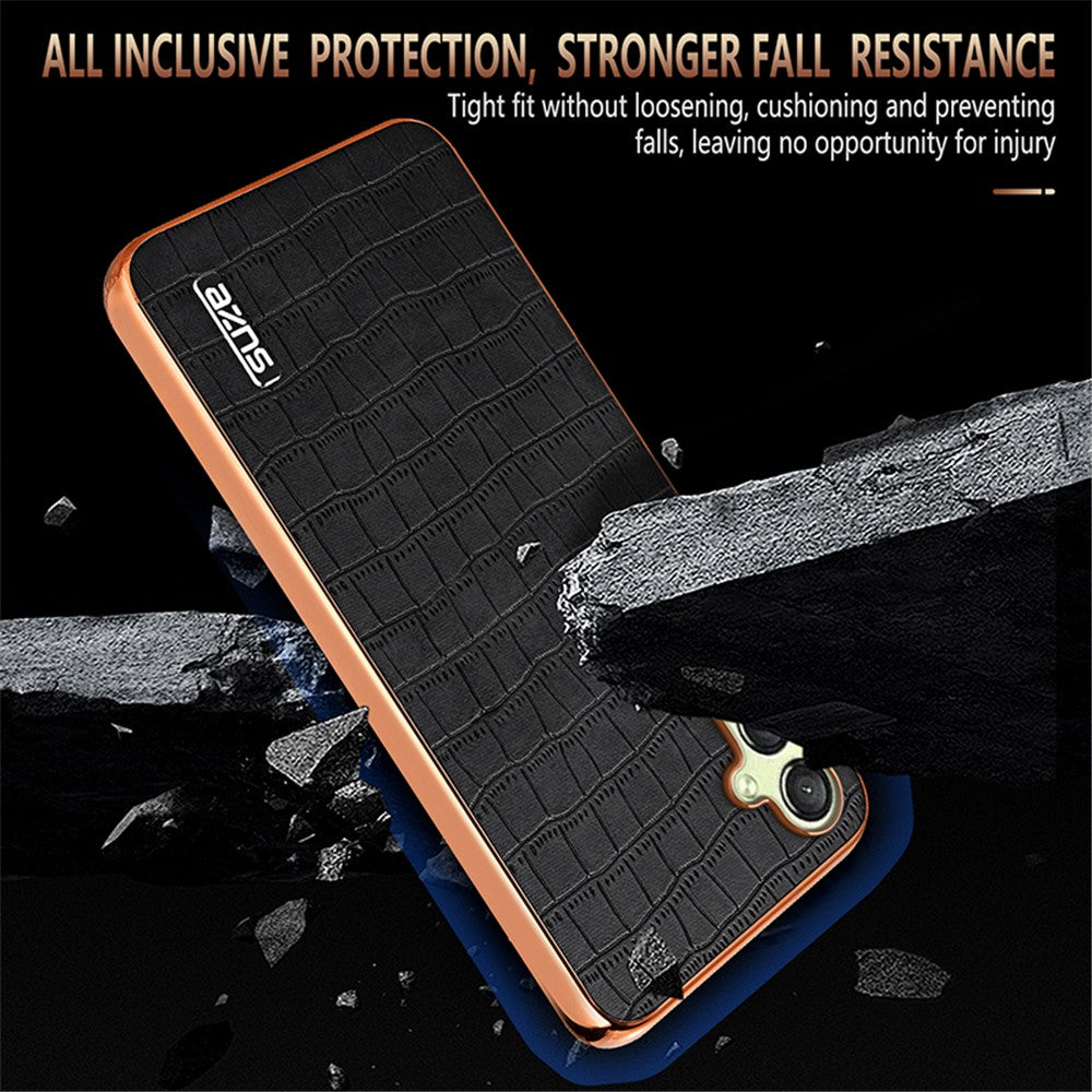 AZNS til Samsung Galaxy A16 5G / A16 4G Etui Elektroplettering Krokodillemønster PU+TPU Telefoncover