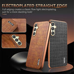 AZNS til Samsung Galaxy A16 5G / A16 4G Etui Elektroplettering Krokodillemønster PU+TPU Telefoncover
