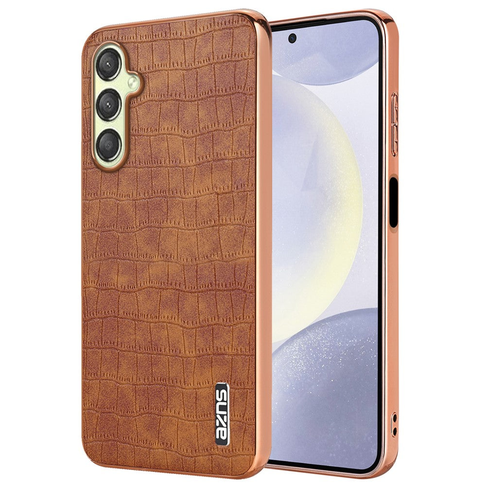 AZNS til Samsung Galaxy A16 5G / A16 4G Etui Elektroplettering Krokodillemønster PU+TPU Telefoncover