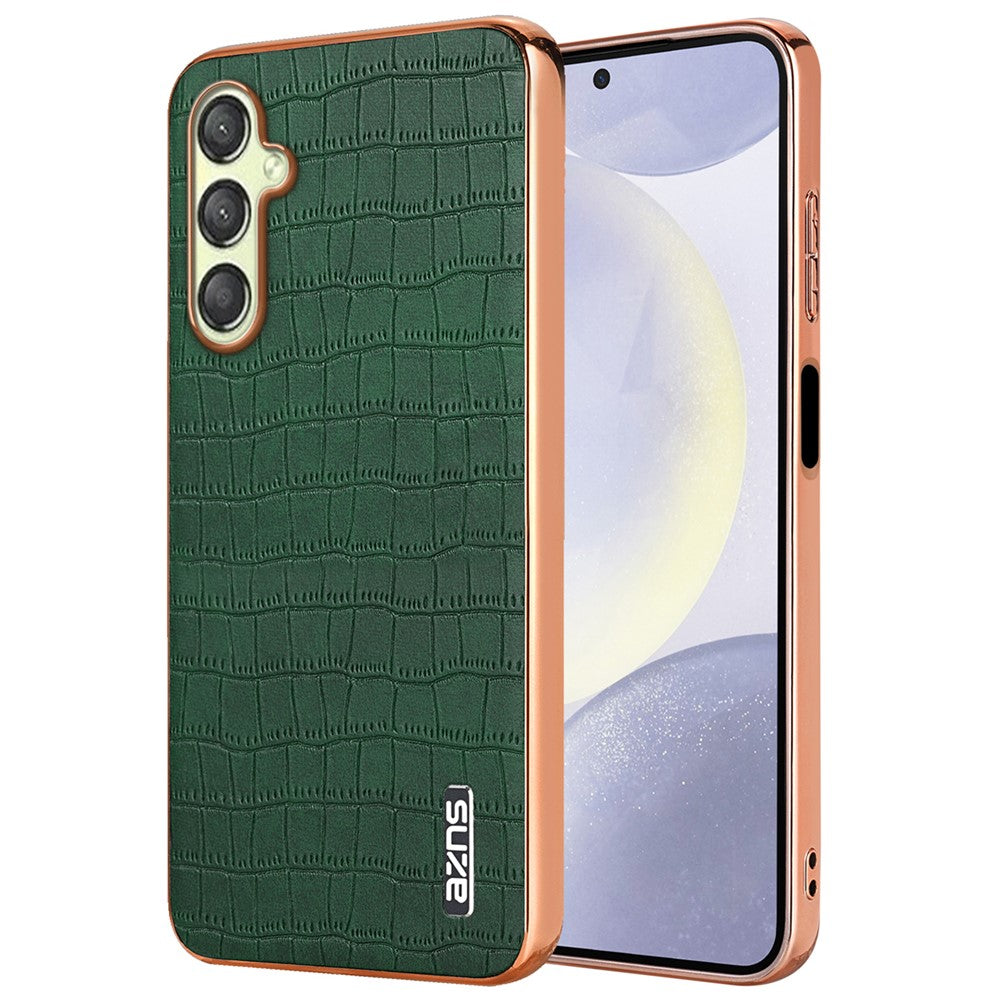 AZNS til Samsung Galaxy A16 5G / A16 4G Etui Elektroplettering Krokodillemønster PU+TPU Telefoncover