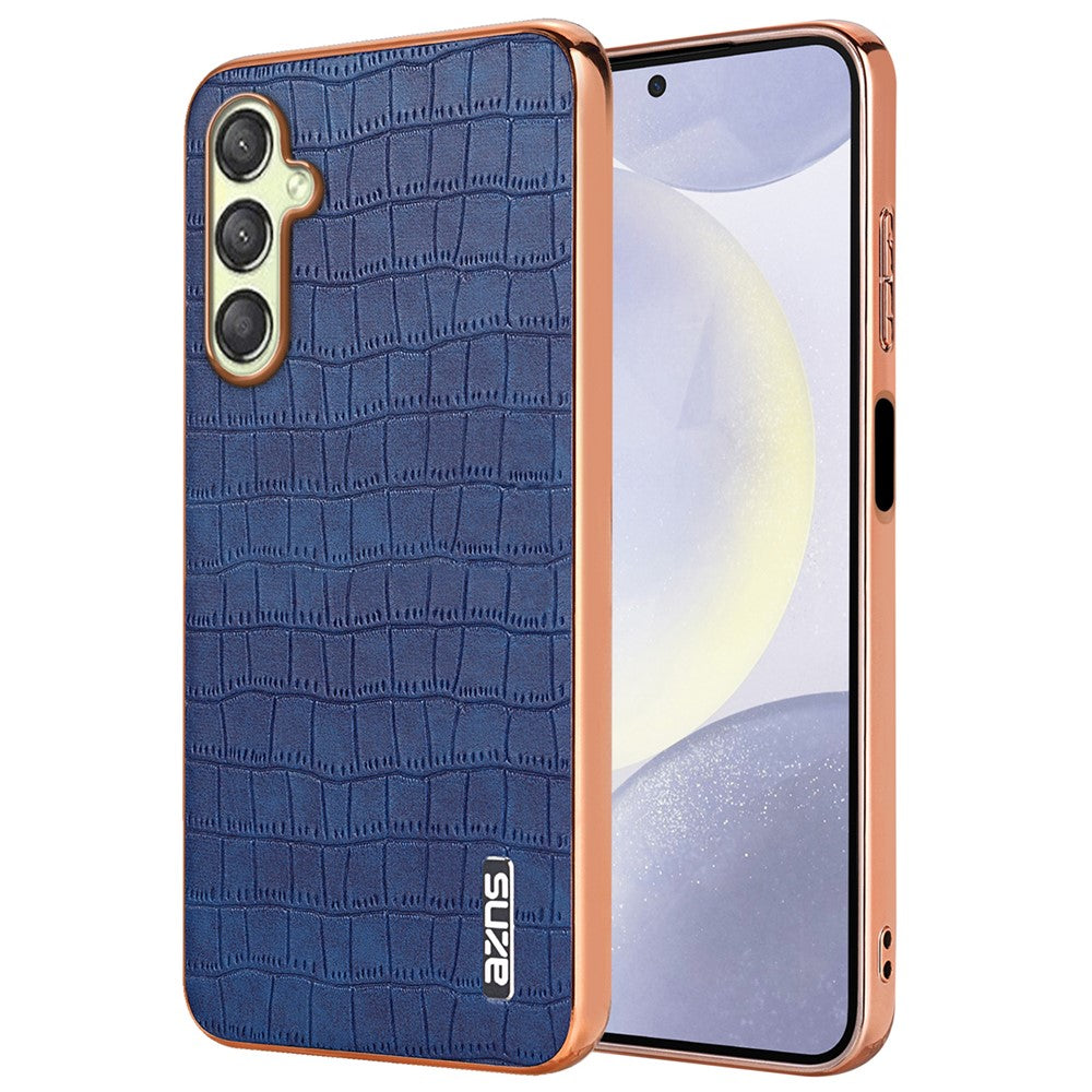 AZNS til Samsung Galaxy A16 5G / A16 4G Etui Elektroplettering Krokodillemønster PU+TPU Telefoncover