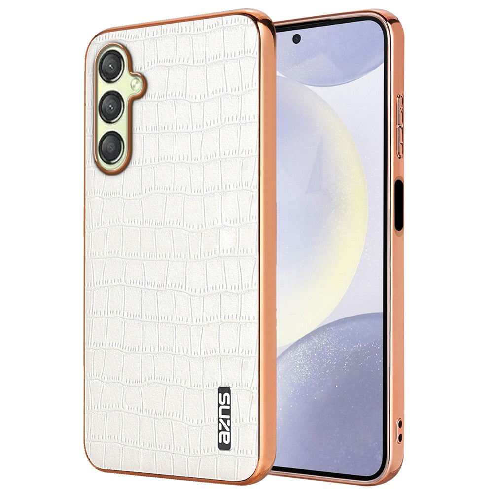 AZNS til Samsung Galaxy A16 5G / A16 4G Etui Elektroplettering Krokodillemønster PU+TPU Telefoncover