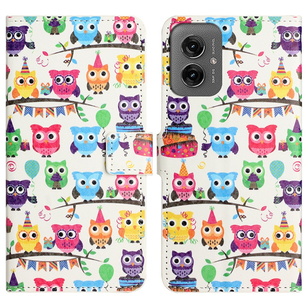 Til Motorola Moto G55 5G Etui Mønsterprint PU-læderpung Telefoncover