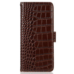 For Xiaomi 14T Pro Case Crocodile Texture Genuine Cow Leather Phone Wallet Cover