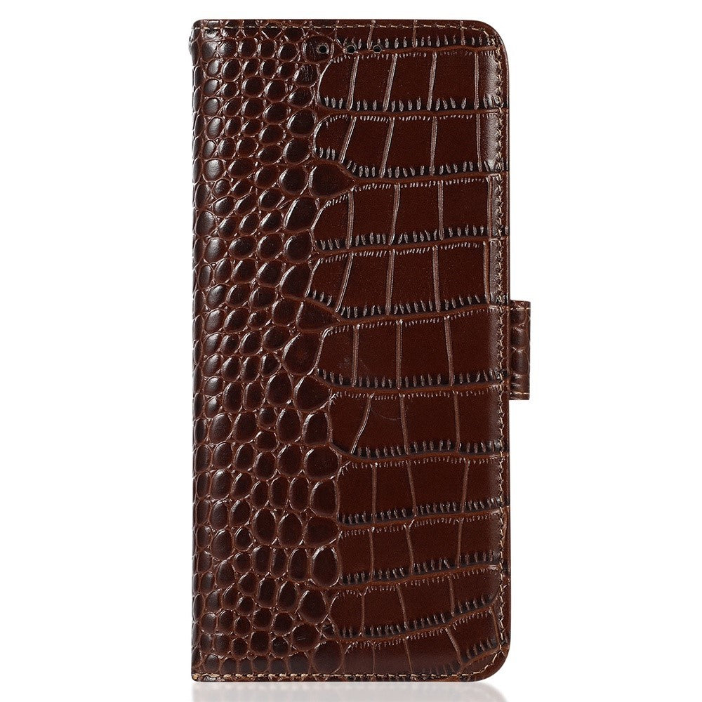 For Xiaomi 14T Pro Case Crocodile Texture Genuine Cow Leather Phone Wallet Cover