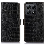 For Xiaomi 14T Pro Case Crocodile Texture Genuine Cow Leather Phone Wallet Cover