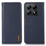 KHAZNEH For Xiaomi 14T Pro Case Genuine Cow Leather Wallet Phone Cover Nappa Texture