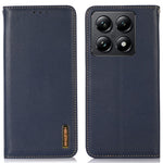 KHAZNEH For Xiaomi 14T Case Genuine Cow Leather Wallet Phone Cover Nappa Texture