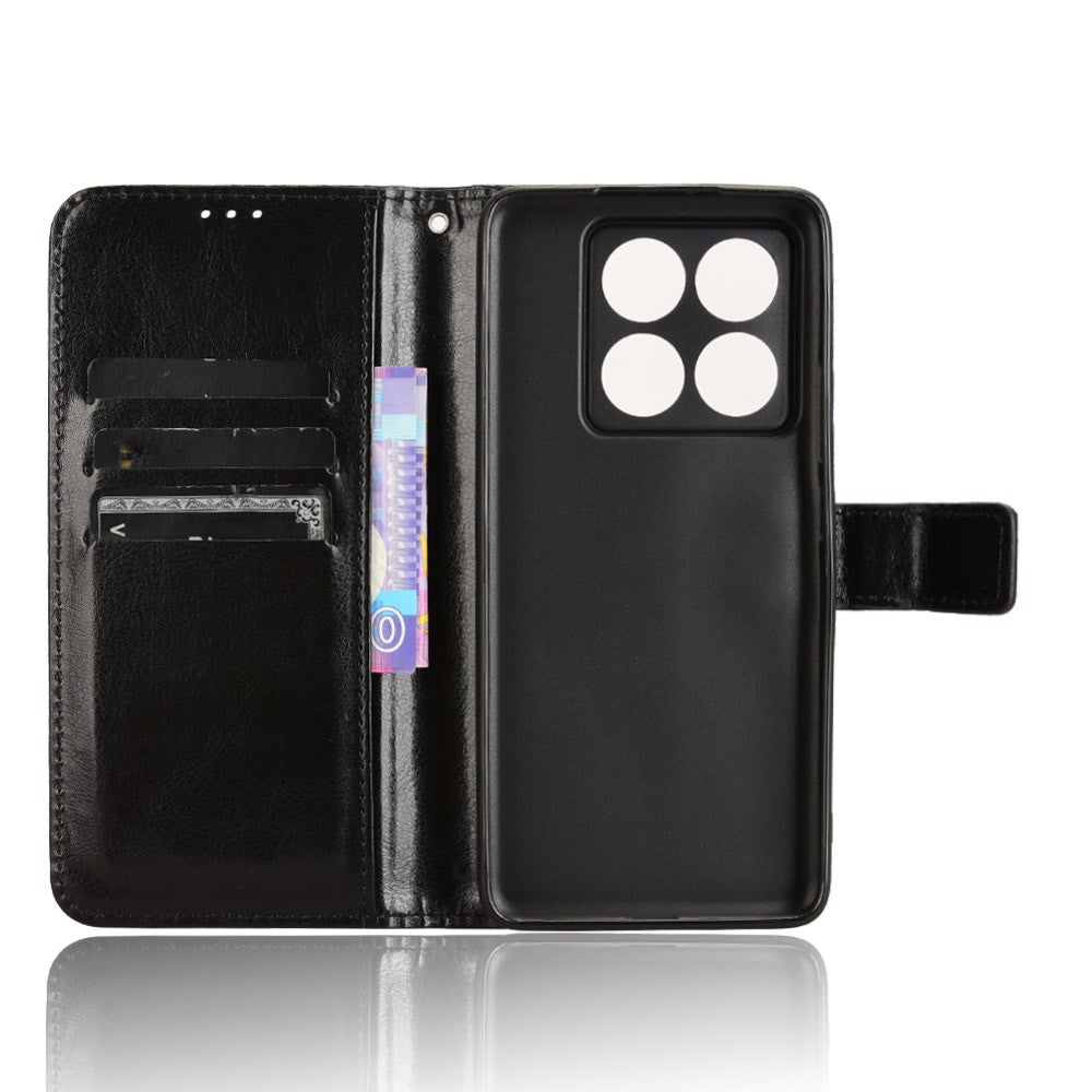 For Xiaomi 14T Case Crazy Horse Texture PU Leather Phone Wallet Cover