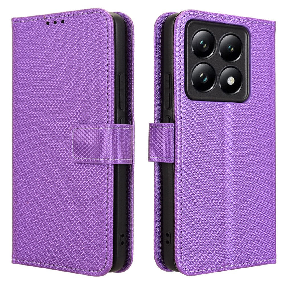 For Xiaomi 14T Pro Case PU Leather Diamond Texture Wallet Phone Cover