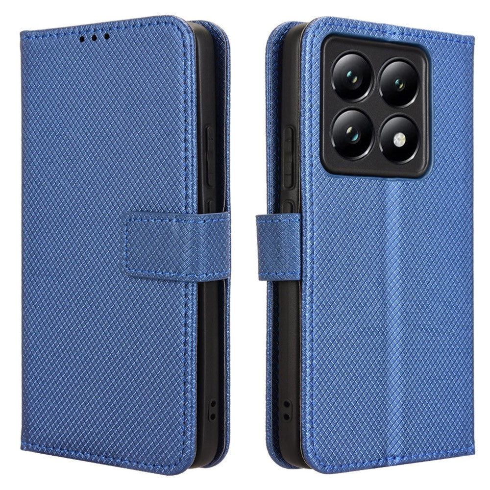 For Xiaomi 14T Pro Case PU Leather Diamond Texture Wallet Phone Cover