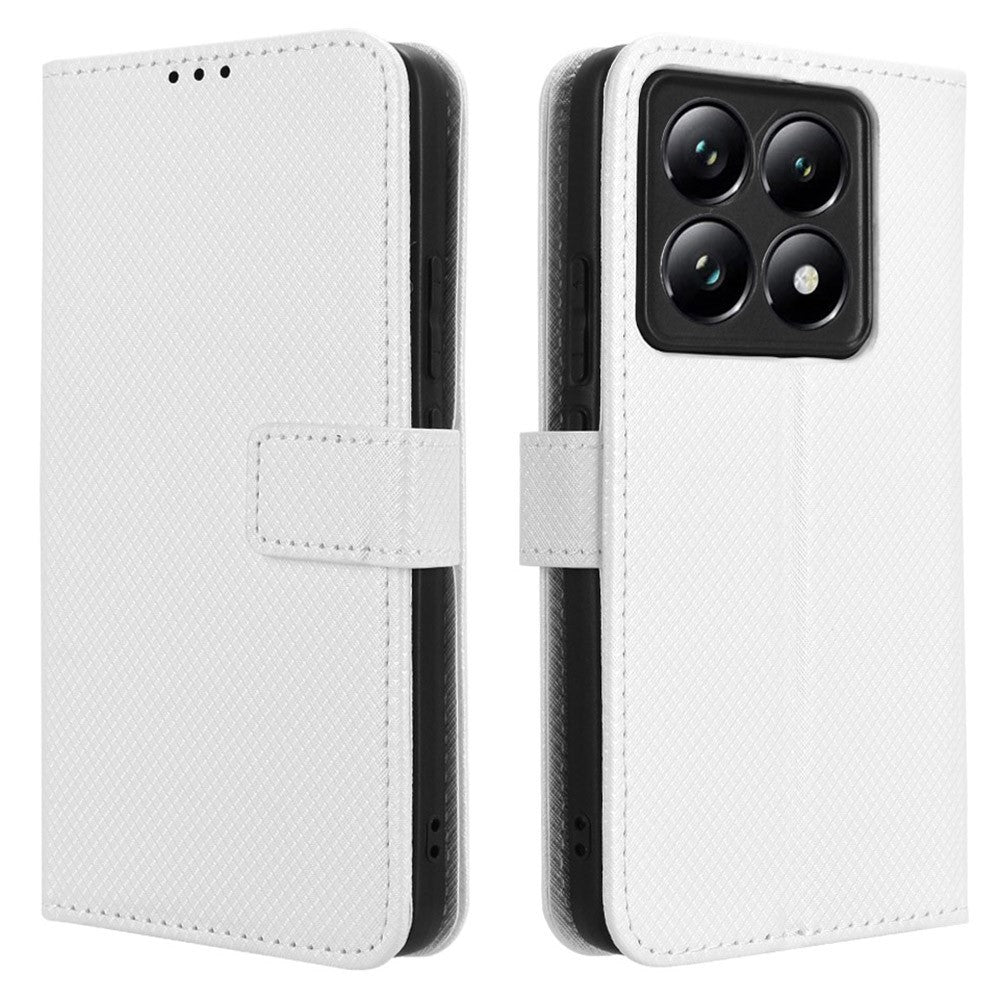 For Xiaomi 14T Pro Case PU Leather Diamond Texture Wallet Phone Cover