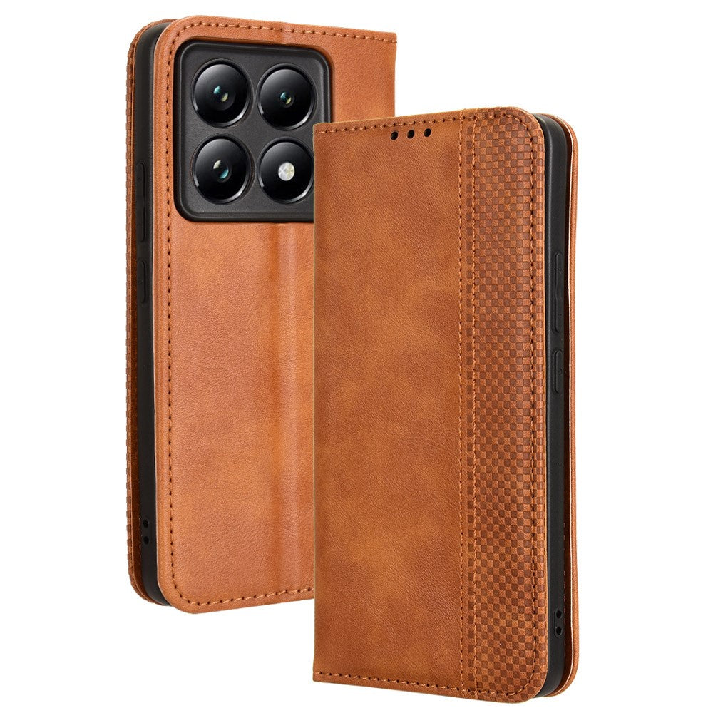For Xiaomi 14T Leather Case Wallet Stand Retro Texture Phone Cover
