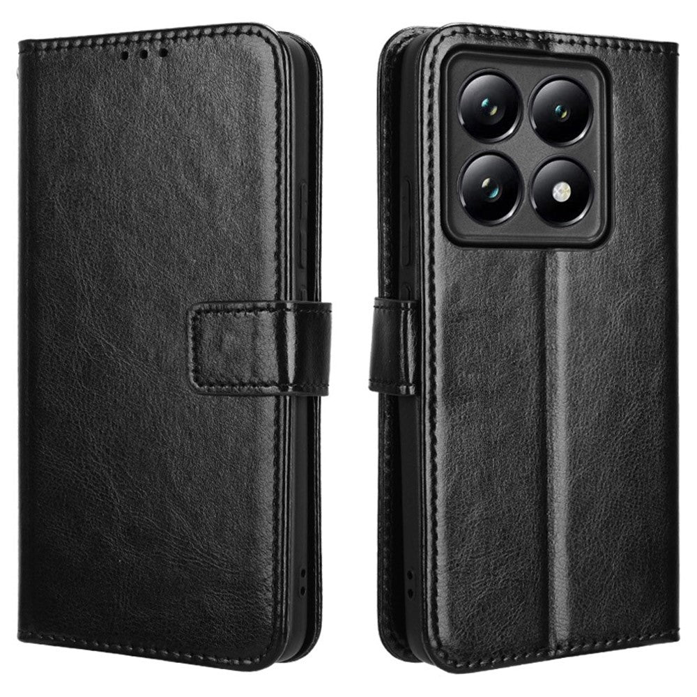 For Xiaomi 14T Pro Case Crazy Horse Texture PU Leather Phone Wallet Cover