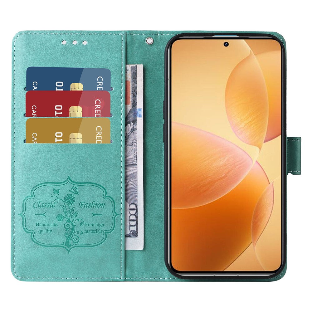 For Xiaomi 14T Pro Leather Case Butterfly Floral Imprint Wallet Stand Cover