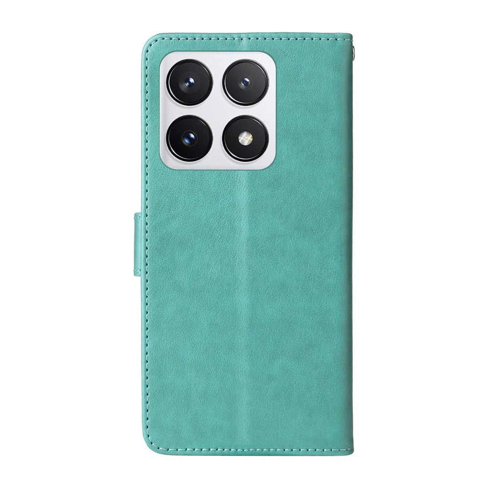 Xiaomi 14T Pro Läderfodral Fjärils Blommigt Tryck Plånboksfodral