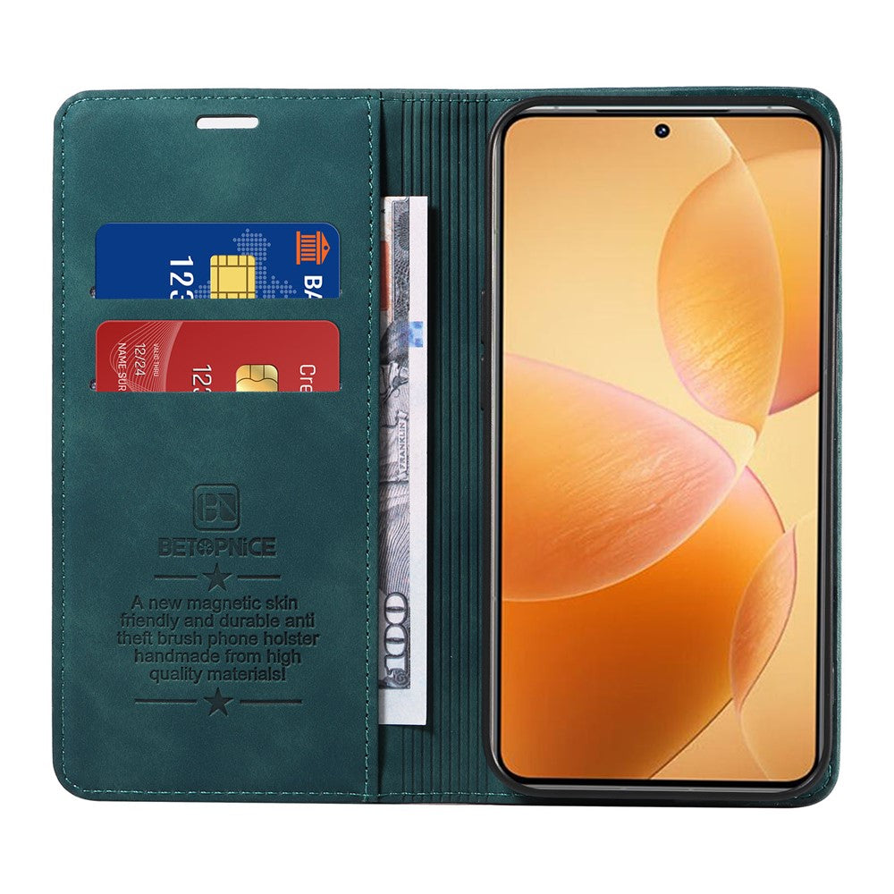 BETOPNICE 003 För Xiaomi 14T Pro Plånboksfodral Lädermobilfodral med Stativ