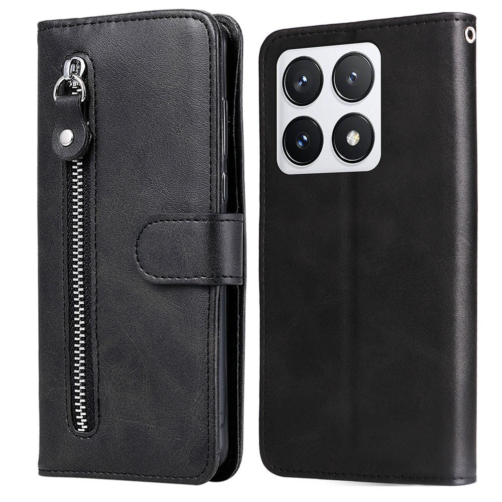For Xiaomi 14T Pro Case Zipper Wallet Calf Texture PU Leather Phone Cover