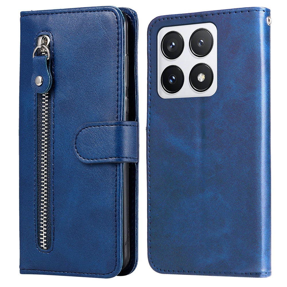 For Xiaomi 14T Pro Case Zipper Wallet Calf Texture PU Leather Phone Cover