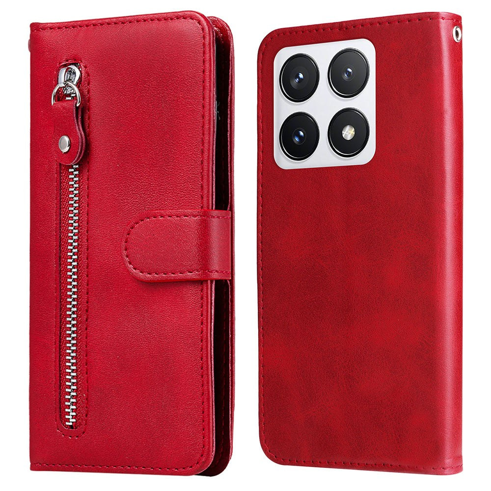 For Xiaomi 14T Pro Case Zipper Wallet Calf Texture PU Leather Phone Cover