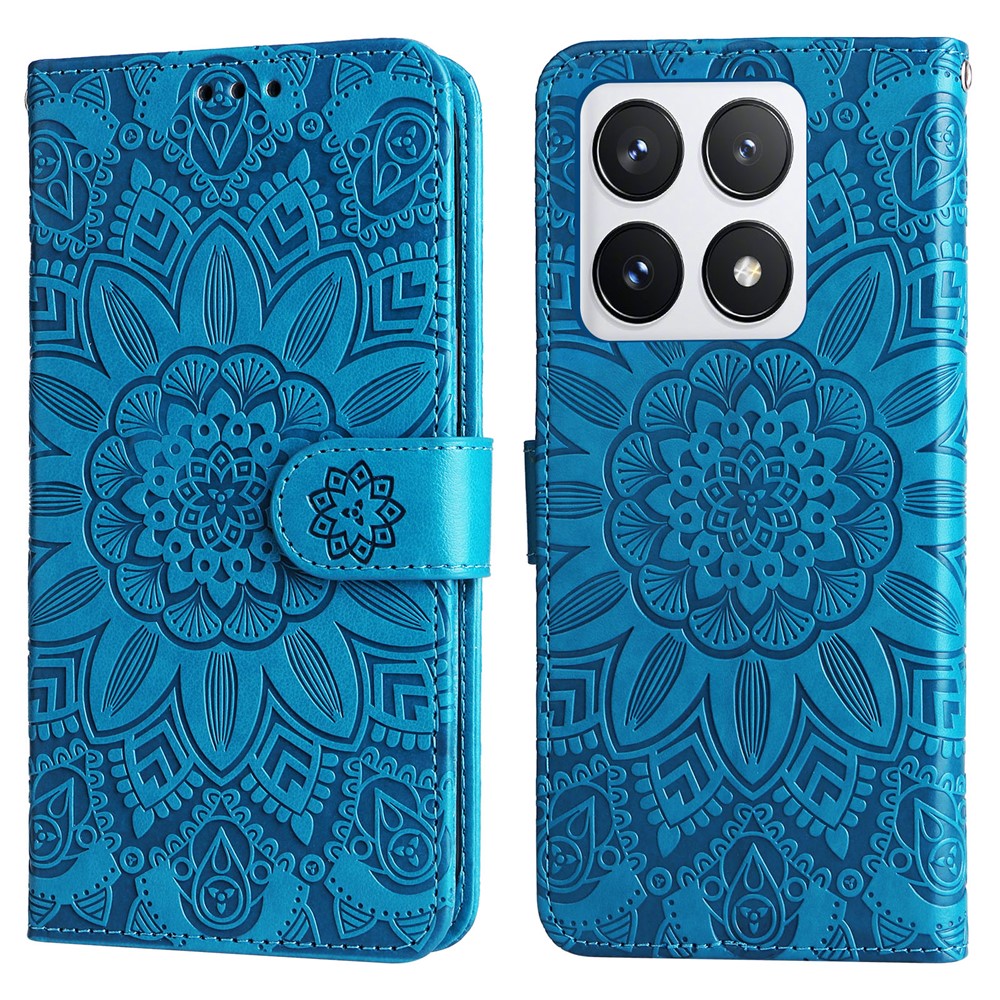 For Xiaomi 14T Pro Case Sunflower Imprint Leather Wallet Phone Cover