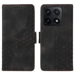 For Xiaomi 14T Case PU Leather Phone Cover Rhombus Starry Imprinted