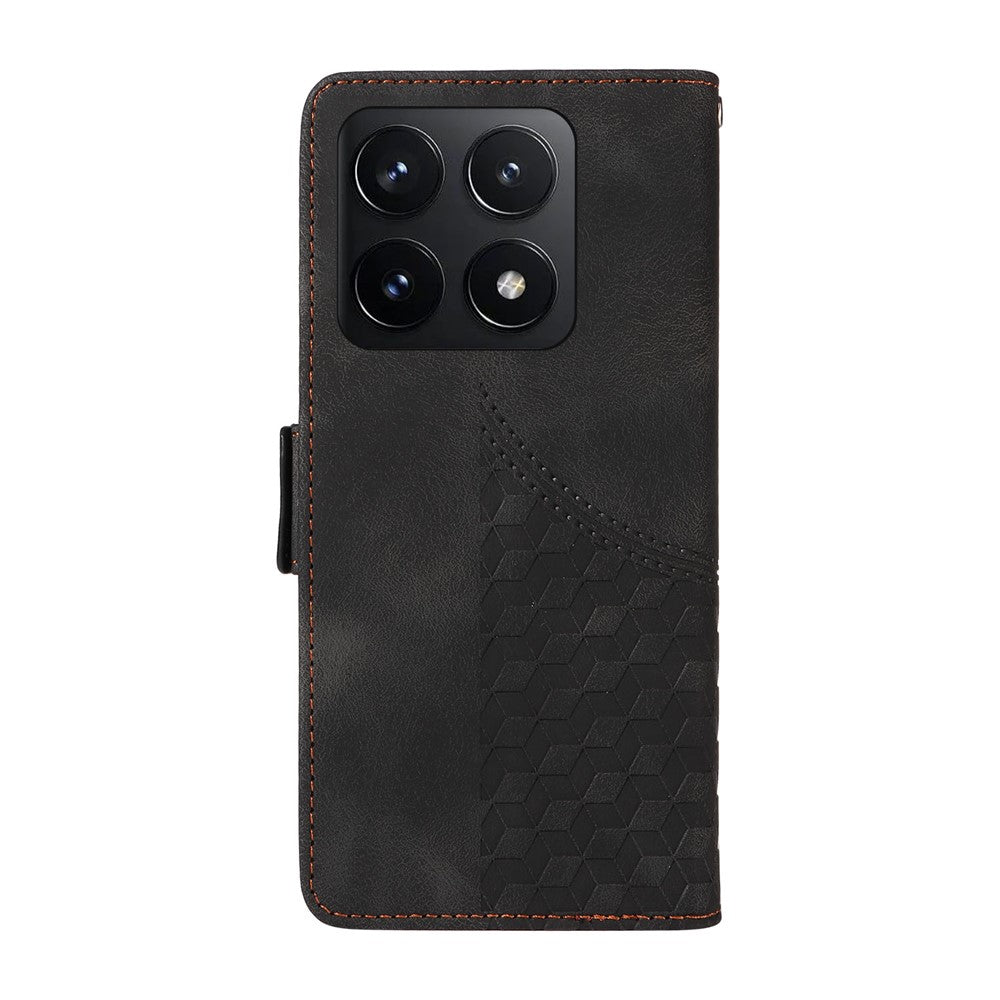 For Xiaomi 14T Case PU Leather Phone Cover Rhombus Starry Imprinted