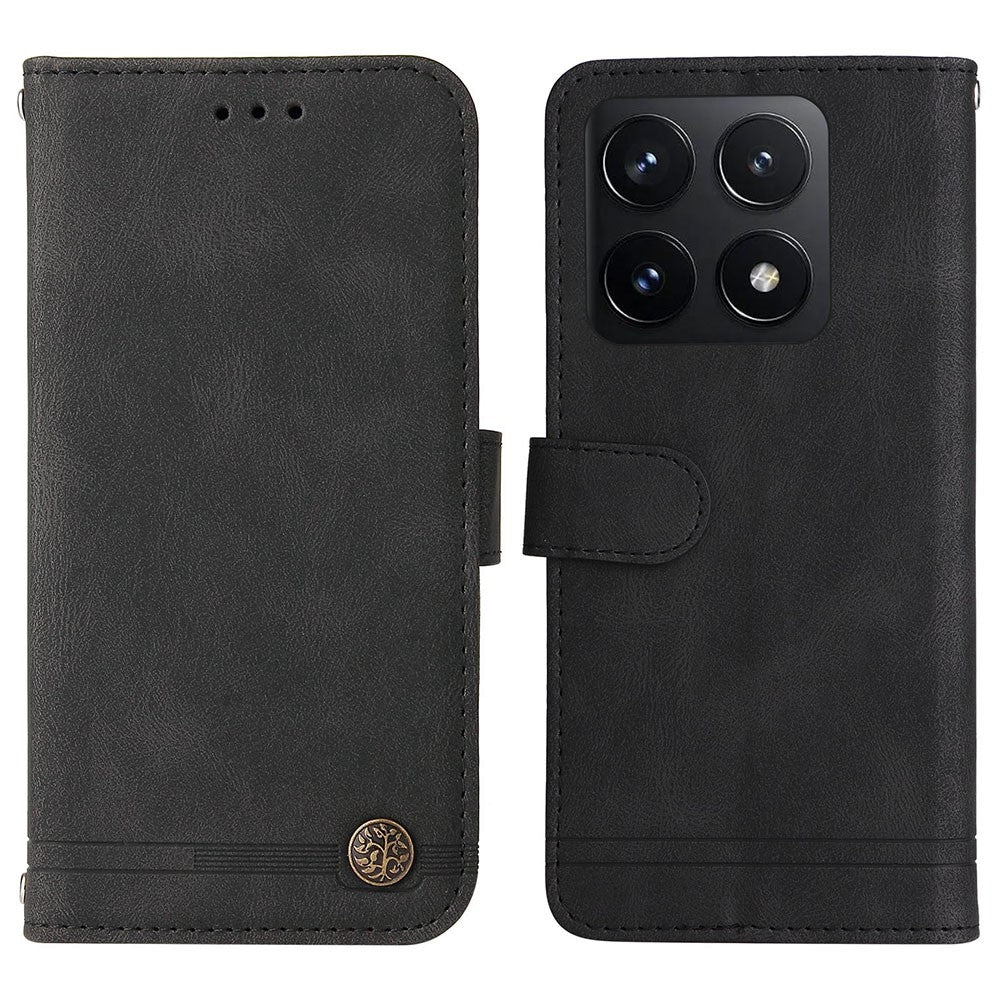 For Xiaomi 14T Leather Wallet Cases Skin Touch Phone Cover Stand with Strap