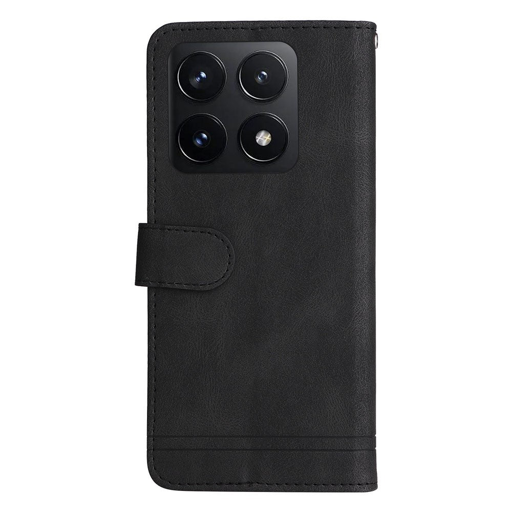 For Xiaomi 14T Leather Wallet Cases Skin Touch Phone Cover Stand with Strap