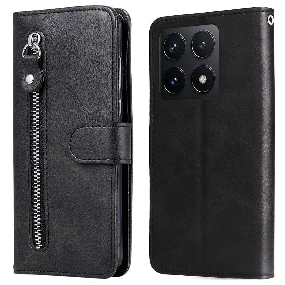 For Xiaomi 14T Case Zipper Wallet Calf Texture PU Leather Phone Cover