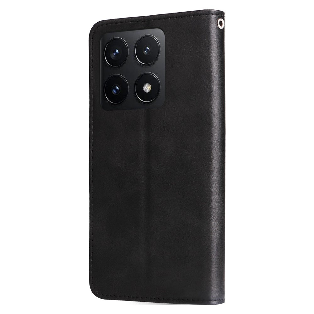 For Xiaomi 14T Case Zipper Wallet Calf Texture PU Leather Phone Cover