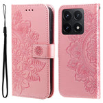 For Xiaomi 14T Case Floral Pattern PU Leather Wallet Stand Phone Cover