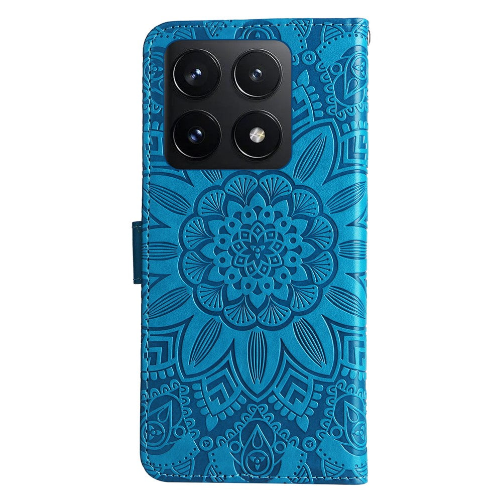 For Xiaomi 14T Case Sunflower Imprint Leather Wallet Phone Cover