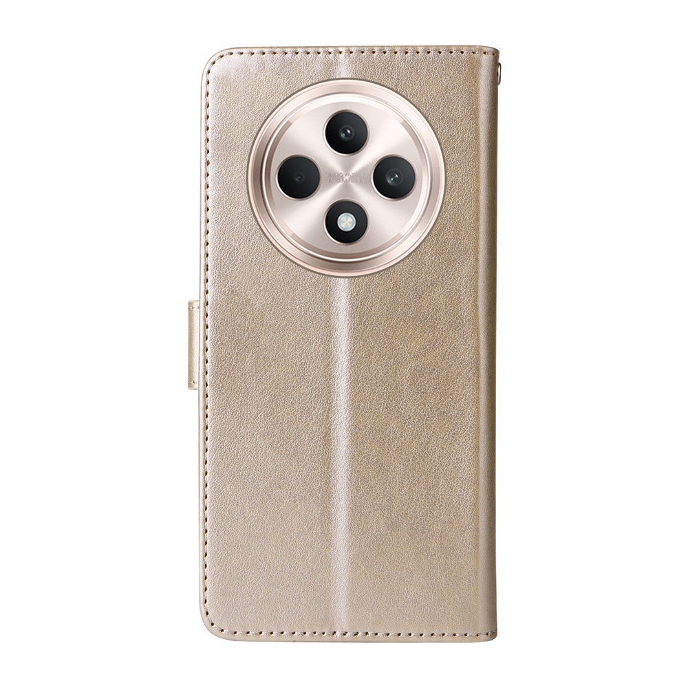 For Oppo Reno12 F 4G Leather Case Butterfly Floral Imprint Wallet Stand Cover