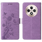 For Oppo Reno12 F 4G Leather Case Butterfly Floral Imprint Wallet Stand Cover
