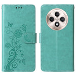 For Oppo Reno12 F 4G Leather Case Butterfly Floral Imprint Wallet Stand Cover