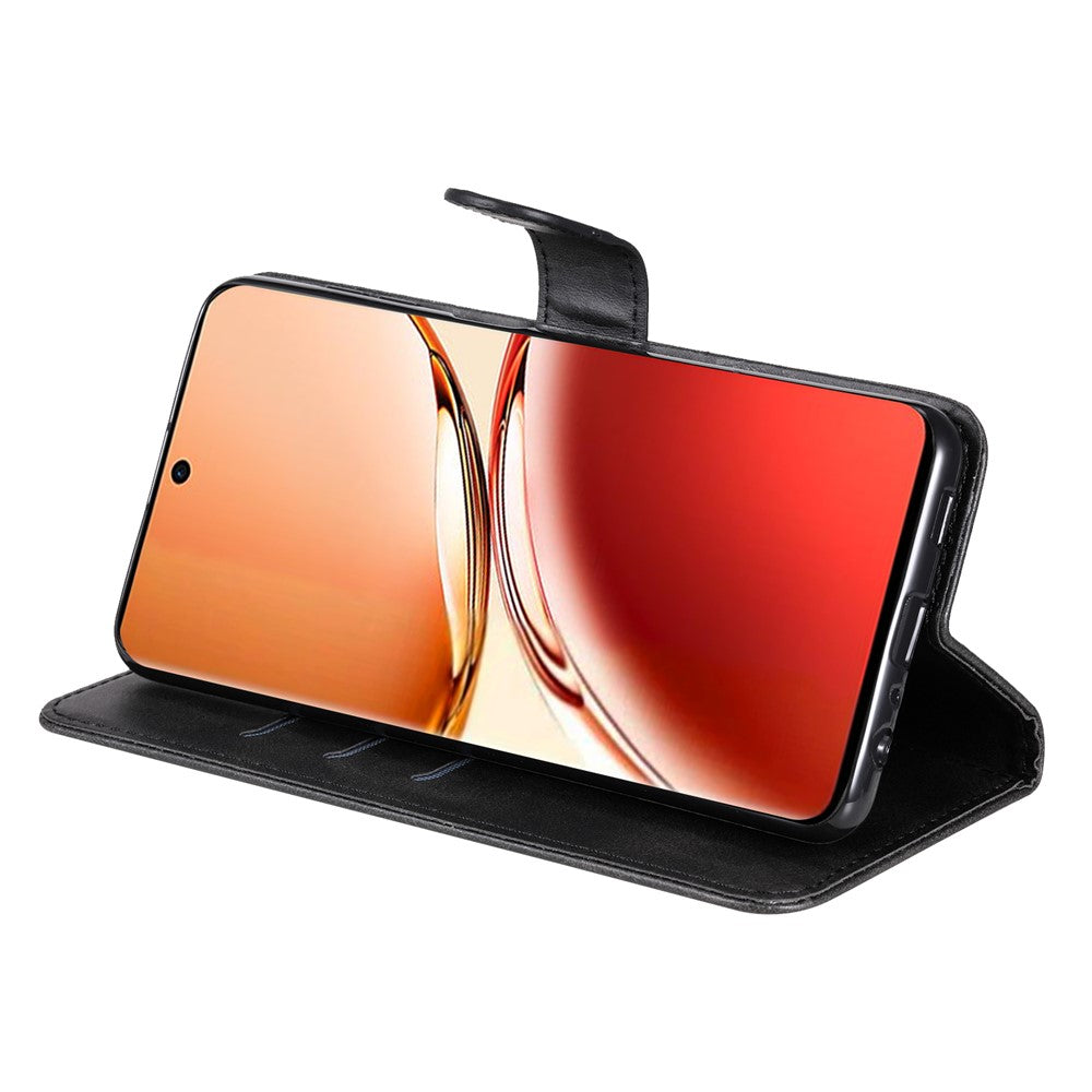 Oppo Reno12 F 4G-skal med dragkedja, plånbok, kalvtextur, PU-läder, mobilskal