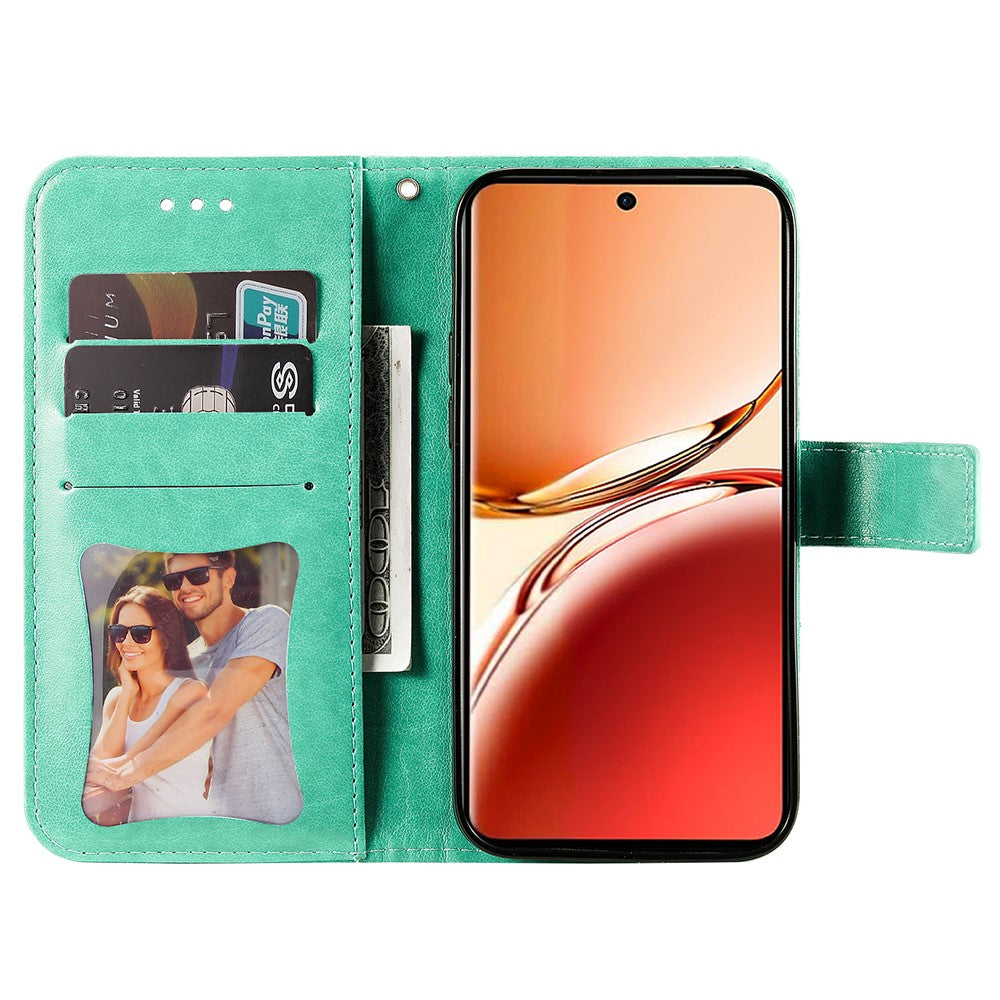 For Oppo Reno12 F 4G Case Floral Pattern PU Leather Wallet Stand Phone Cover