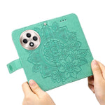 For Oppo Reno12 F 4G Case Floral Pattern PU Leather Wallet Stand Phone Cover