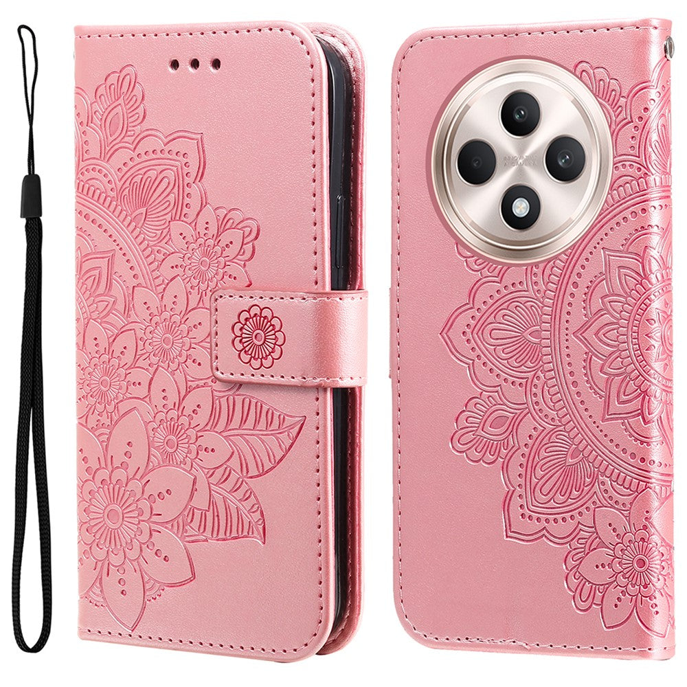 For Oppo Reno12 F 4G Case Floral Pattern PU Leather Wallet Stand Phone Cover