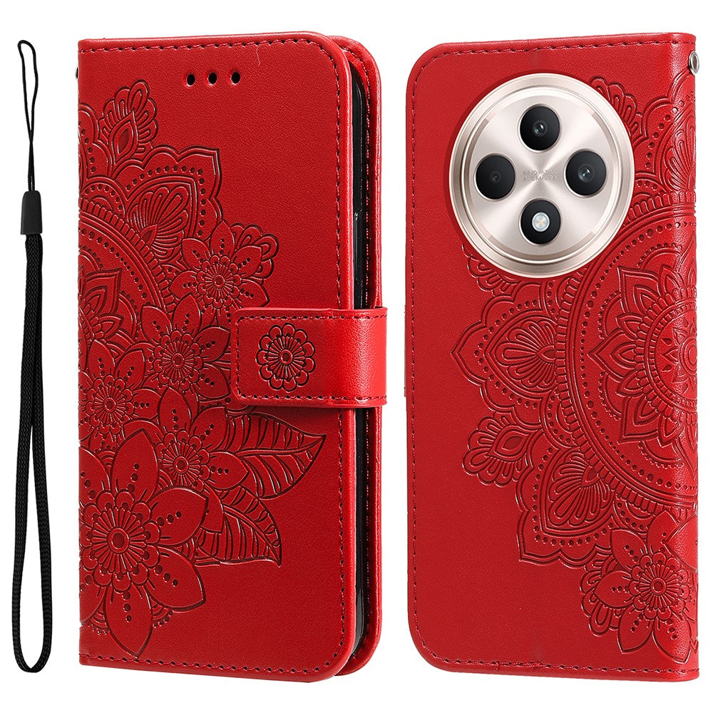 For Oppo Reno12 F 4G Case Floral Pattern PU Leather Wallet Stand Phone Cover