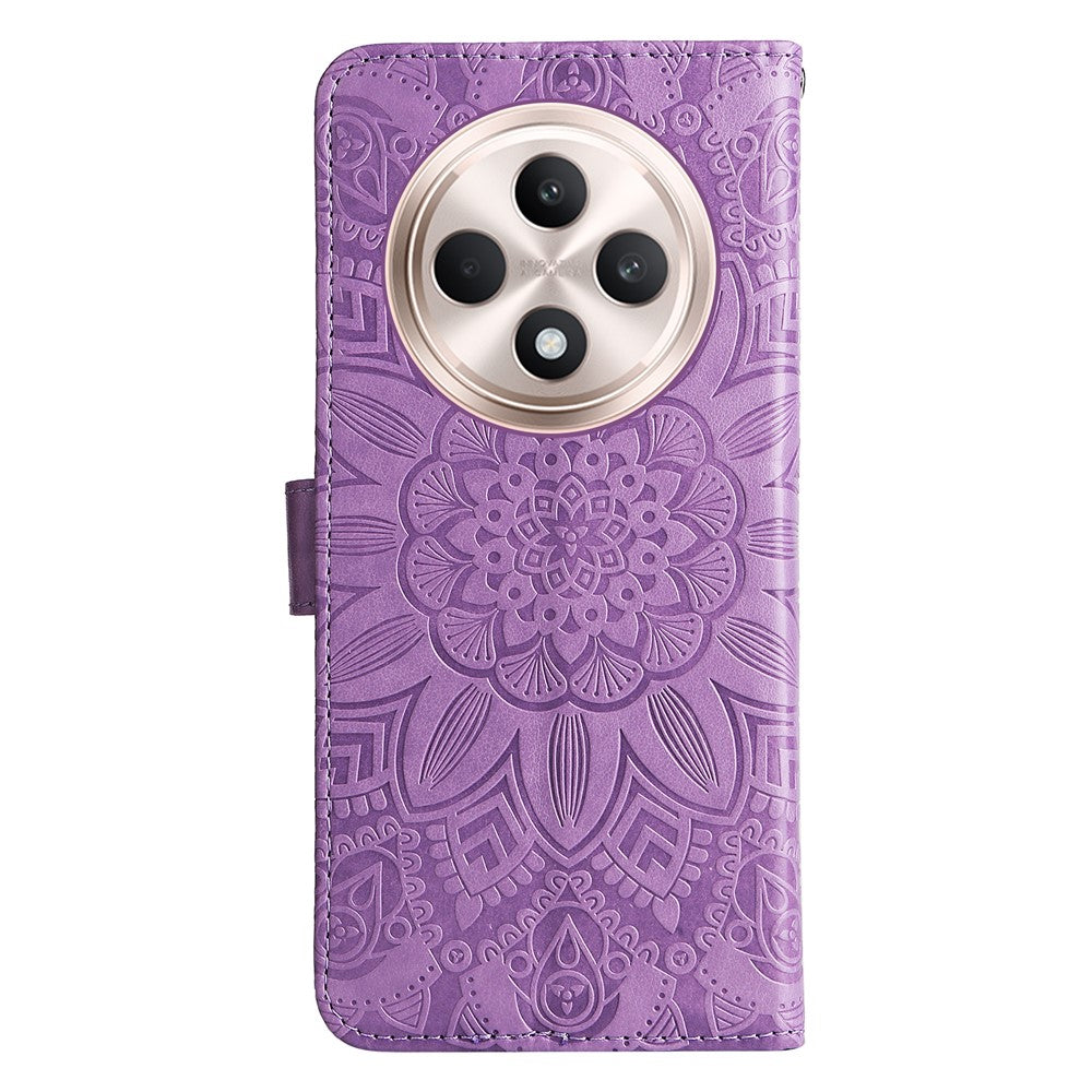 For Oppo Reno12 F 4G Case Sunflower Imprint Leather Wallet Phone Cover