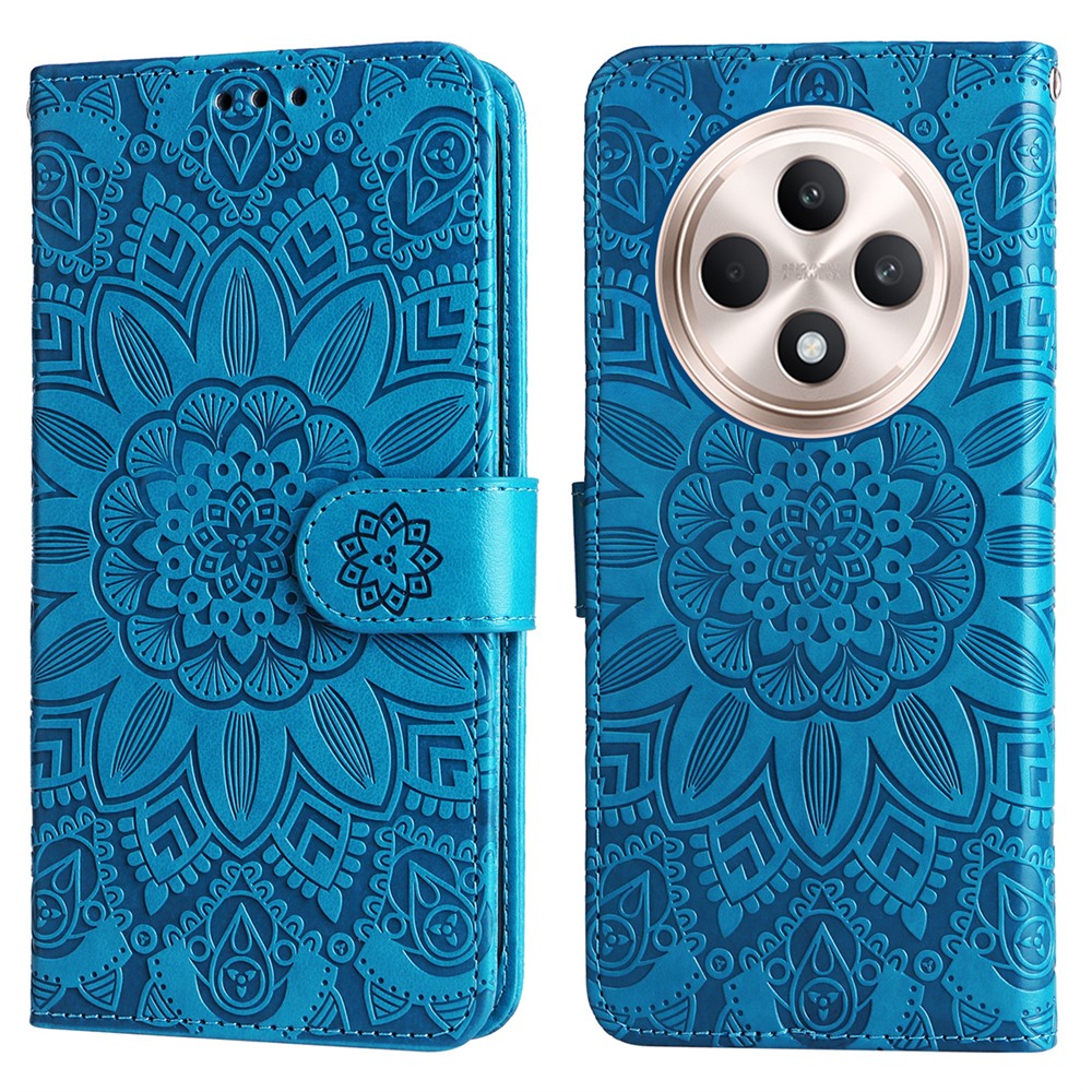 For Oppo Reno12 F 4G Case Sunflower Imprint Leather Wallet Phone Cover