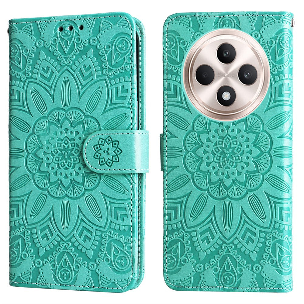 For Oppo Reno12 F 4G Case Sunflower Imprint Leather Wallet Phone Cover