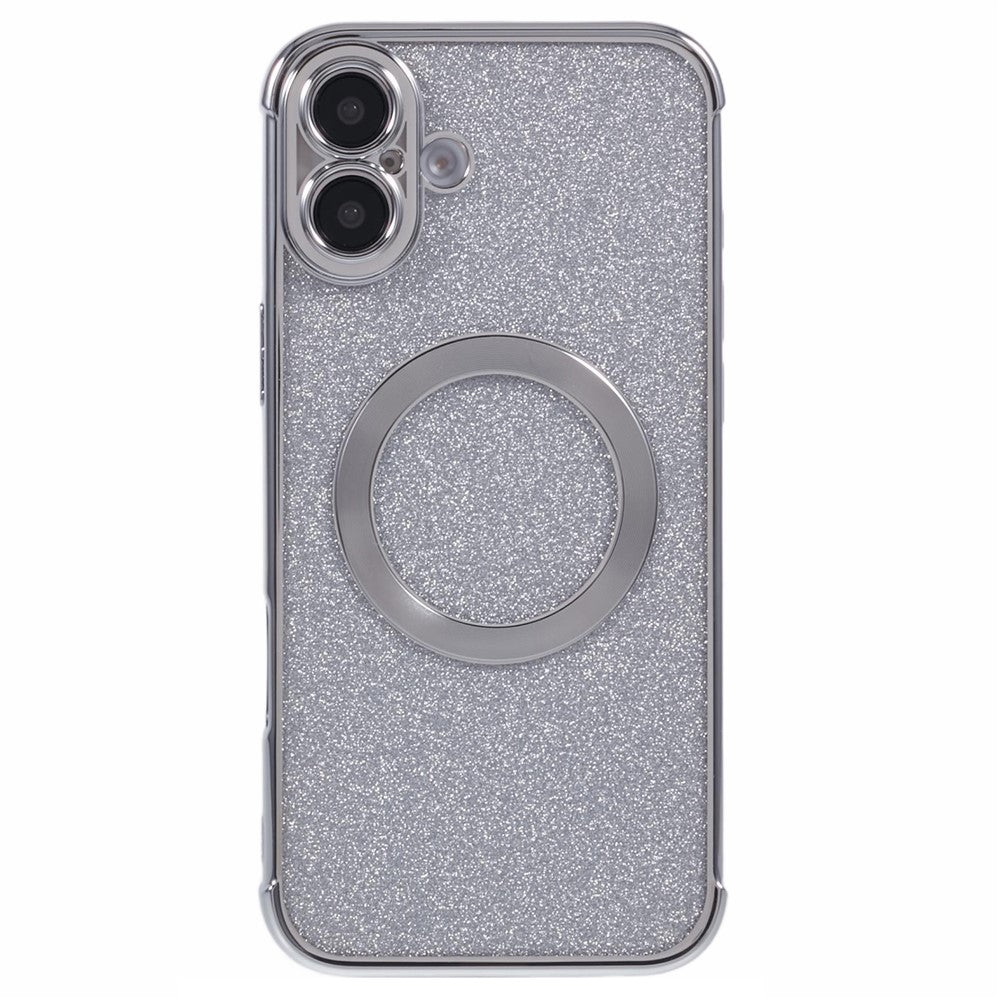 For iPhone 16 Plus Case Electroplating Glitter TPU Clear Phone Cover Compatible with MagSafe