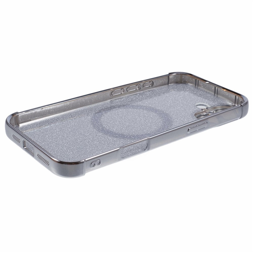 For iPhone 16 Plus Case Electroplating Glitter TPU Clear Phone Cover Compatible with MagSafe