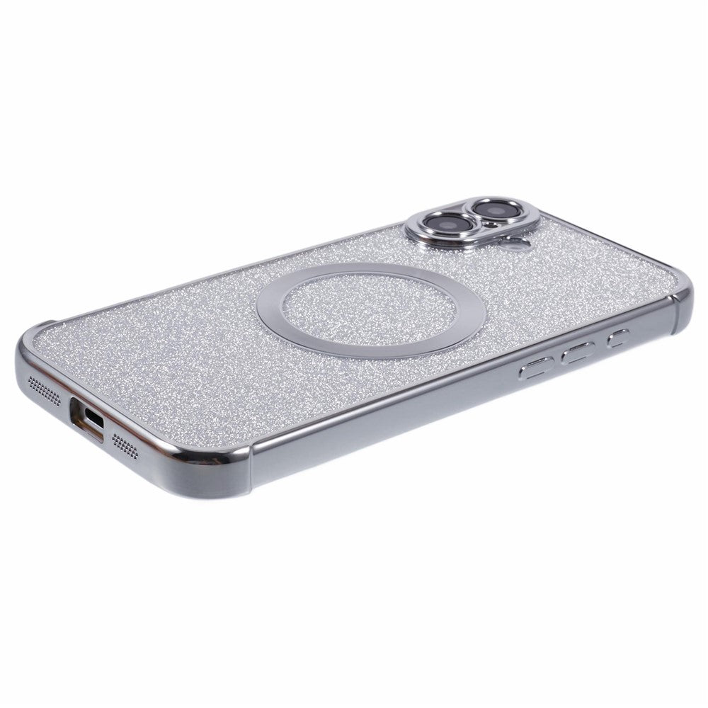 For iPhone 16 Plus Case Electroplating Glitter TPU Clear Phone Cover Compatible with MagSafe