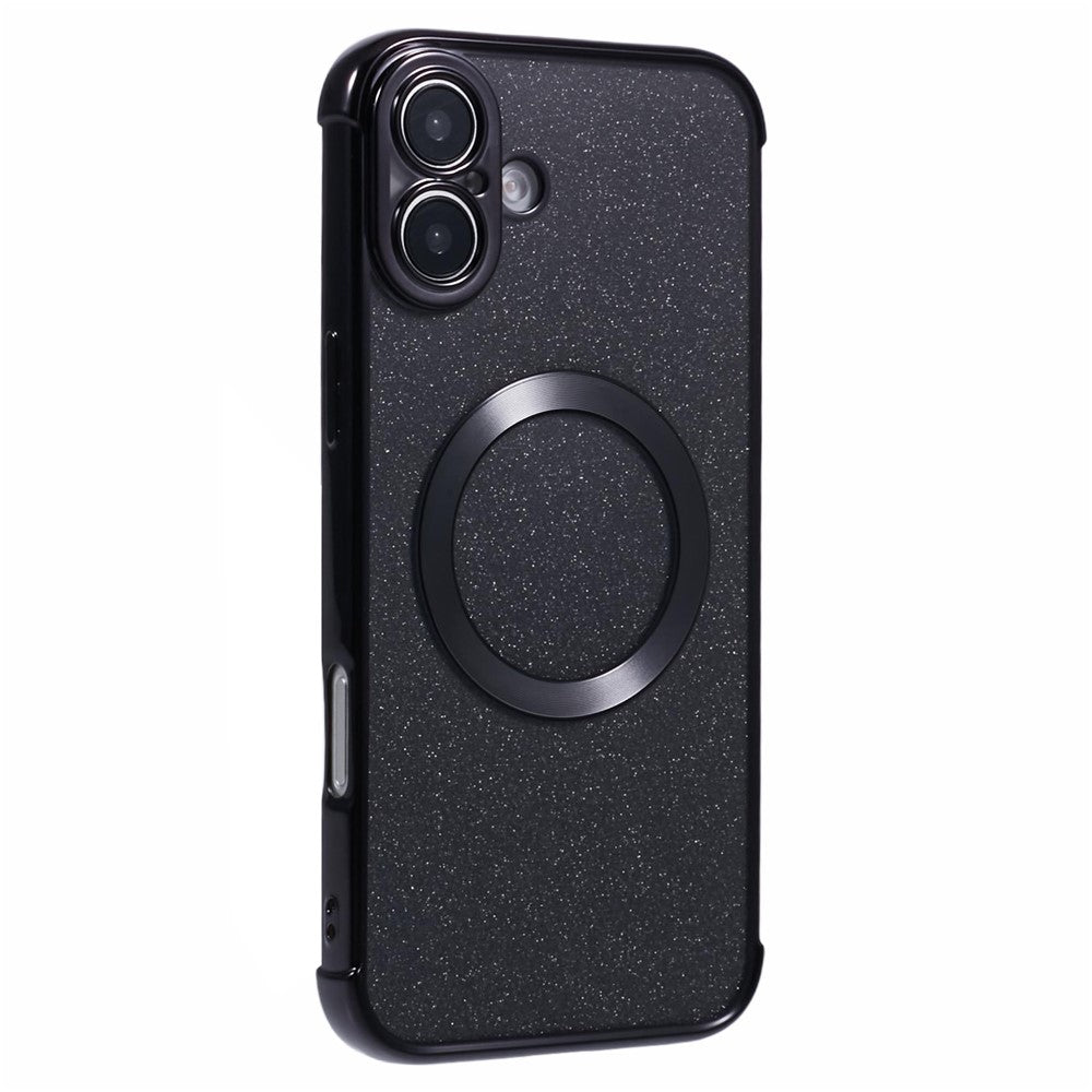 For iPhone 16 Plus Case Electroplating Glitter TPU Clear Phone Cover Compatible with MagSafe