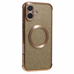 For iPhone 16 Plus Case Electroplating Glitter TPU Clear Phone Cover Compatible with MagSafe