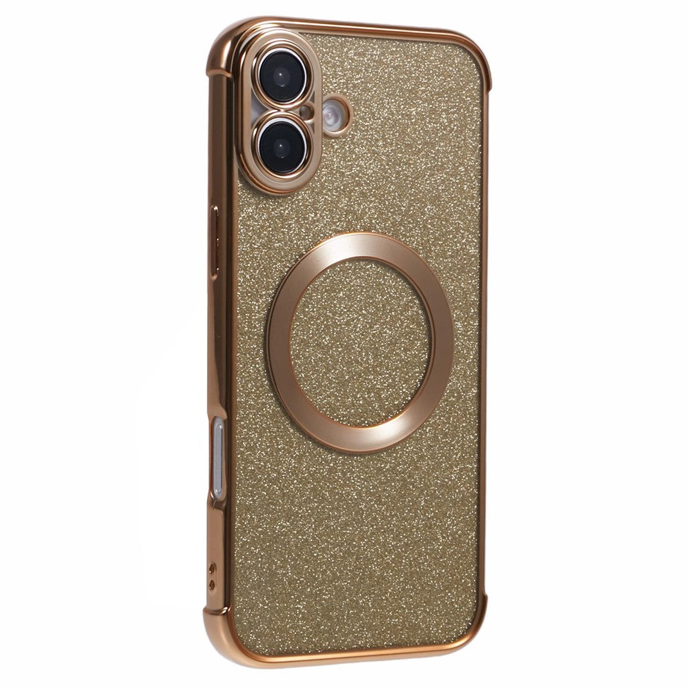 For iPhone 16 Plus Case Electroplating Glitter TPU Clear Phone Cover Compatible with MagSafe